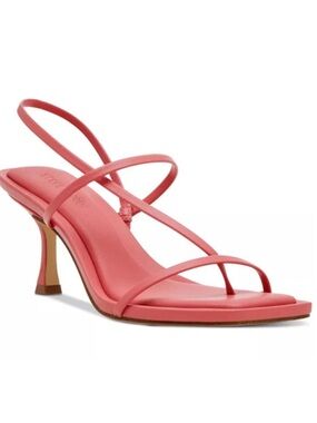 🔥 Steve Madden Locke Coral Leather Strappy Mid-Heel Sandal NWT